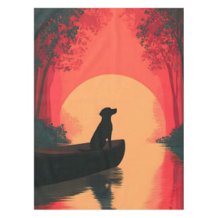 Minimalistisch Sunset Black Labrador Hund Tischdecke