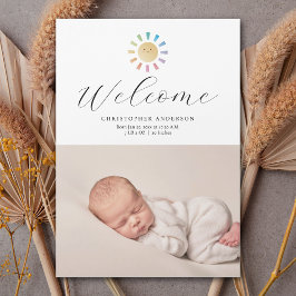 Minimalistisch Sunshine Boy Foto Geburtsankündigun Magnetkarte