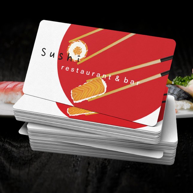 Minimalistisch Sushi Japanischer Koch Catering Visitenkarte (Von Creator hochgeladen)