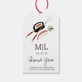 Minimalistisch Sushi Roll Danke für die Asienhochz Geschenkanhänger