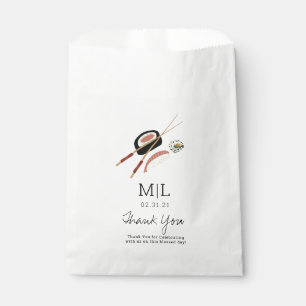 Minimalistisch Sushi Rolls Chopsticks Geschenktütchen