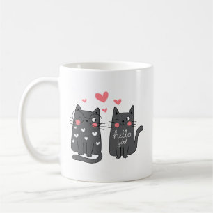 Minimalistisch süßes, spielerisches Zwei-Graues Ka Kaffeetasse