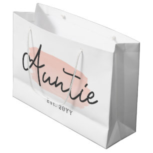 Minimalistisch Tante Baby Pink Pinselstrich Pinsel Große Geschenktüte