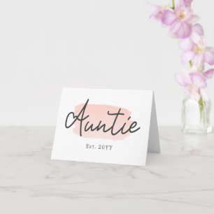 Minimalistisch Tante Baby Pink Pinselstrich Pinsel Karte