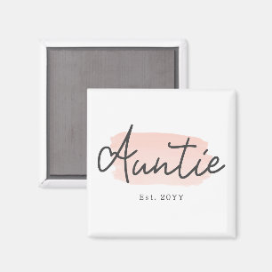 Minimalistisch Tante Baby Pink Pinselstrich Pinsel Magnet
