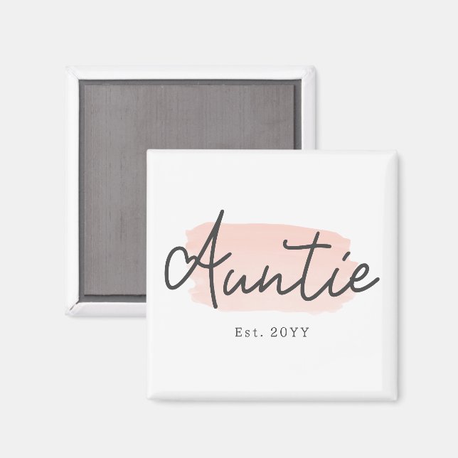 Minimalistisch Tante Baby Pink Pinselstrich Pinsel Magnet (Vorderseite/Rückseite)