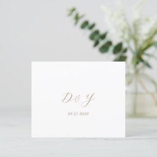 Minimalistisch Taupe Budget Wedding Dankeschön Car