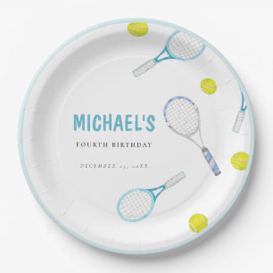 Minimalistisch Tennis Birthday Paper Teller