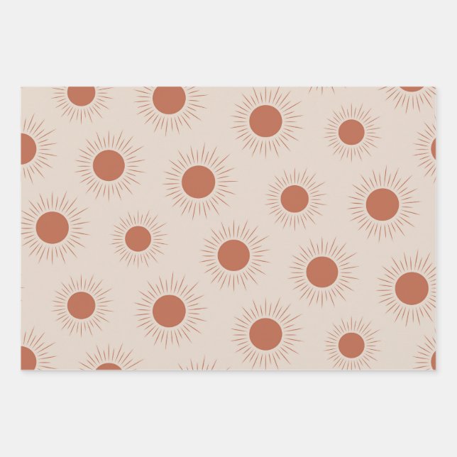 Minimalistisch Terracotta Abstrakt Boho Geschenkpapier Set (Vorderseite)