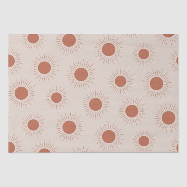 Minimalistisch Terracotta Abstrakt Boho Seidenpapier (Vorderseite)