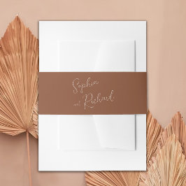 Minimalistisch Terracotta Boho Botanicals Hochzeit Einladungsbanderole