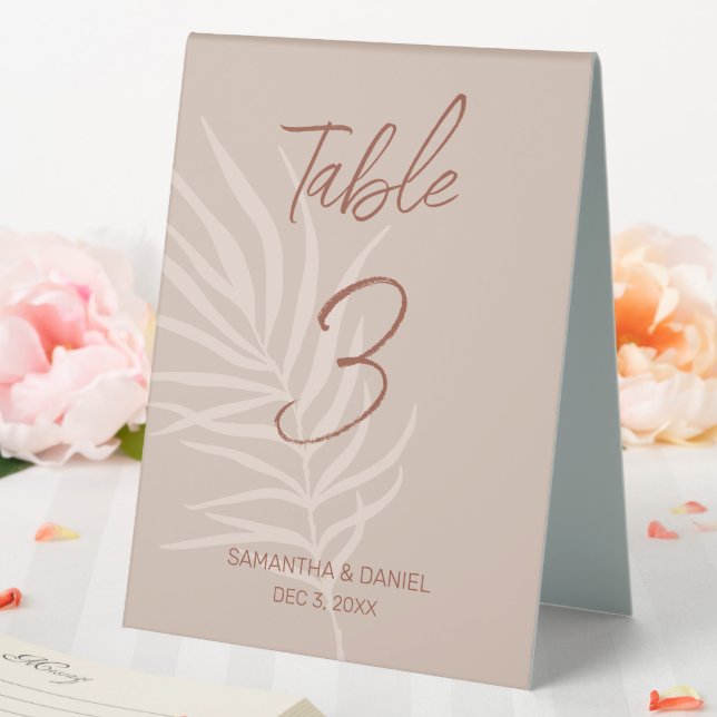 Minimalistisch Terracotta Boho Wedding Tischaufsteller (In Situ (Hochzeit))