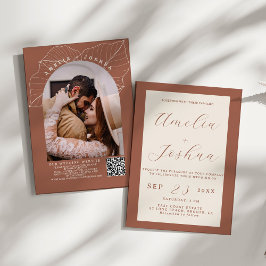 Minimalistisch Terracotta Burnt Orange Boho Einladung