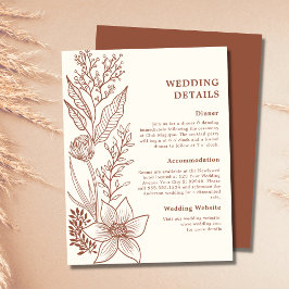 Minimalistisch Terracotta Burnt Orange Wedding Det Begleitkarte