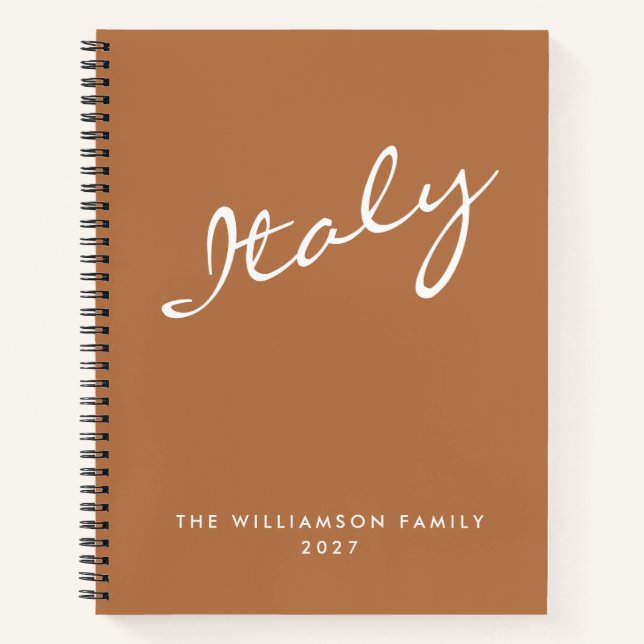 Minimalistisch Terracotta Script Personalisiert Tr Notizbuch (Vorderseite)