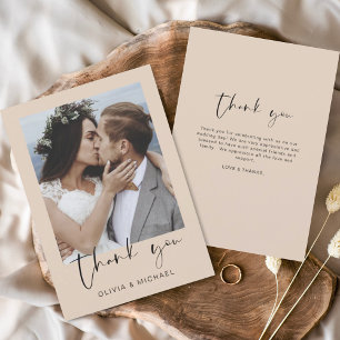 Minimalistisch Terracotta Wedding Vielen Dank Foto Dankeskarte