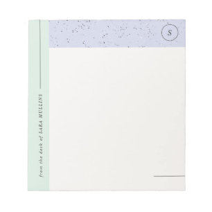Minimalistisch Terrazzo Monogram Notepad - Minze Notizblock