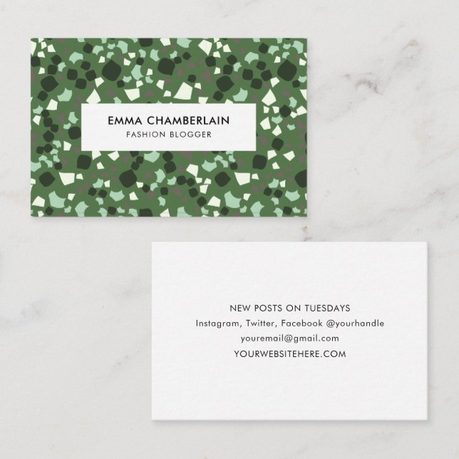 Minimalistisch Terrazzo Print - Modernes Business  Visitenkarte (Vorne/Hinten)