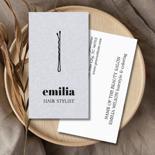 Minimalistisch Texture Grey Black Hair Button Salo Visitenkarte