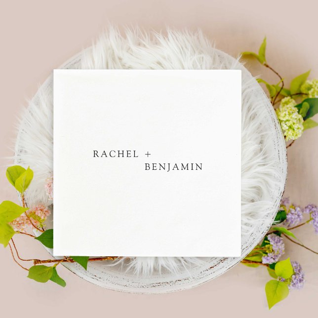 Minimalistisch Traditionelle Einfache Schwarz-weiß Serviette (Von Creator hochgeladen)