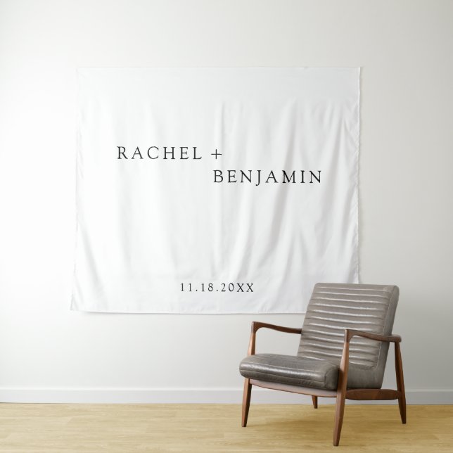 Minimalistisch Traditionelle Einfache Schwarz-weiß Wandteppich (Beispiel (Horizontal))