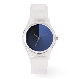 Minimalistisch transparent mit Schwarz-Blau-Wählsc Armbanduhr