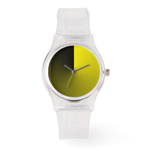 Minimalistisch transparent mit Schwarz-Gelb-Dial Armbanduhr