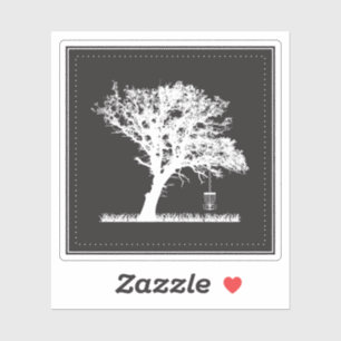 Minimalistisch Tree Basket Disk Golf Sticker