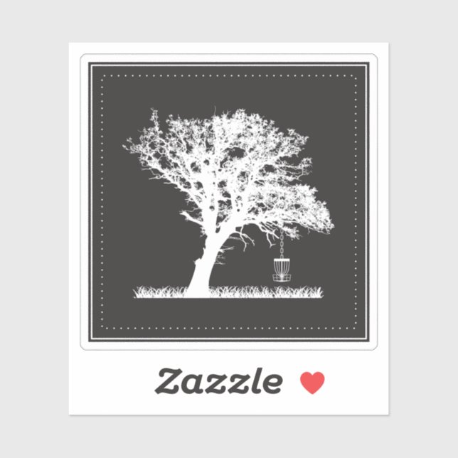 Minimalistisch Tree Basket Disk Golf Sticker (Blatt)