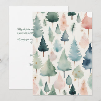 Minimalistisch Trendy Christmas Trees Wasserfarbe Feiertagskarte