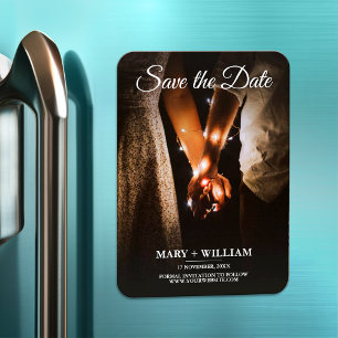 Minimalistisch Trendy Ersetzen Foto Save the Date  Magnet