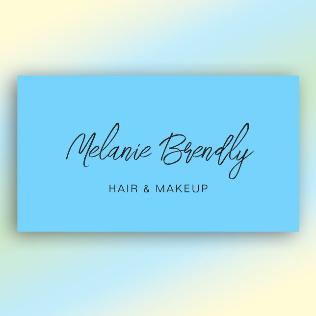 Minimalistisch Trendy Modern Blue Business Card Visitenkarte (Von Creator hochgeladen)