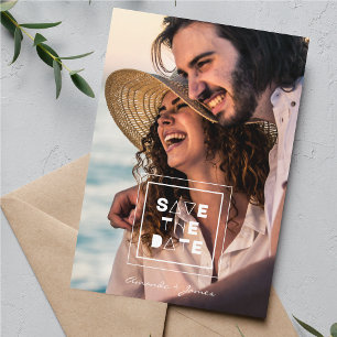 Minimalistisch Trendy Romantic Foto Couple Save The Date