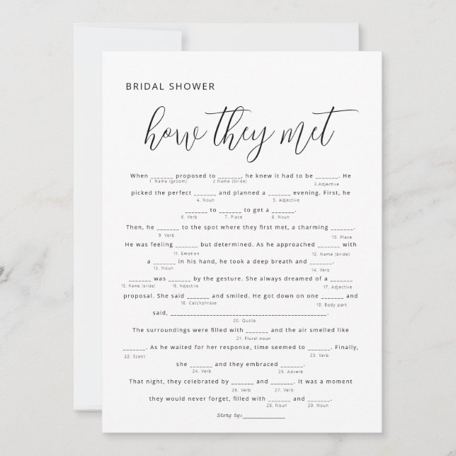 Minimalistisch Trendy, wie sie Brautparty Game (Vorderseite)