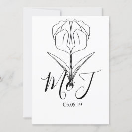 Minimalistisch Tulip Floral Botany Wedding Einladung