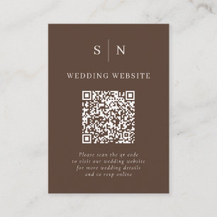 Minimalistisch und Chic Braune scannbare QR-Code Begleitkarte