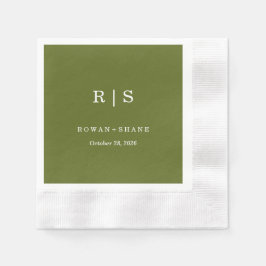 Minimalistisch und Chic | Grüne Hochzeitsserviette Serviette