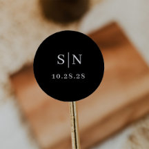 Minimalistisch und Chic | Monogramm Dunkles Schwar