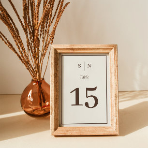 Minimalistisch und Chic Neutrale Hochzeit Tischnummer