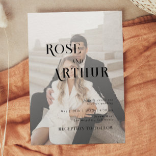 Minimalistisch und schick schwarz und weiß einladung