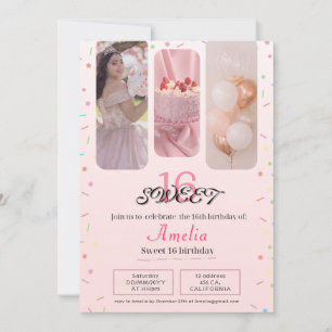 Minimalistisch und Süssen süß 16 Einladung