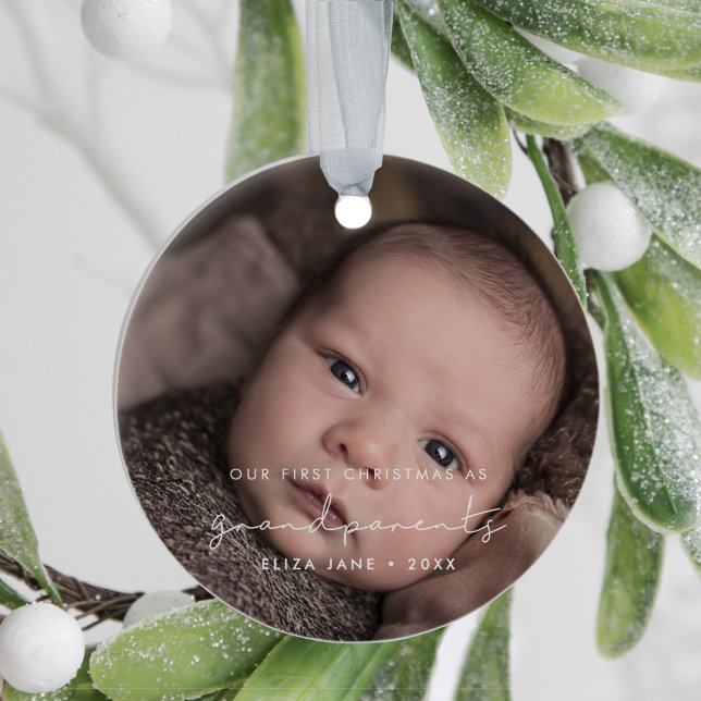 Minimalistisch Unsere ersten Weihnachten als Große Keramik Ornament (Von Creator hochgeladen)