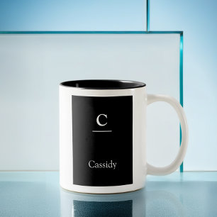 Minimalistisch Unterstreichen Schwarz-weiß Modern Zweifarbige Tasse