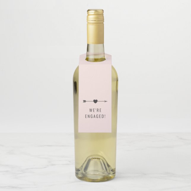 Minimalistisch | Verlobung Blush | Flaschenhanger Flaschenanhänger (Auf Flasche)