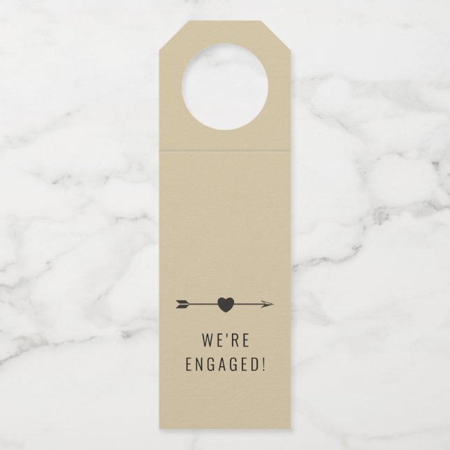 Minimalistisch | Verlobung Champagne | Flaschenanh Flaschenanhänger (Vorderseite)