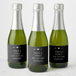 Minimalistisch   VERLOBUNG   Mini Sparkling Wine L