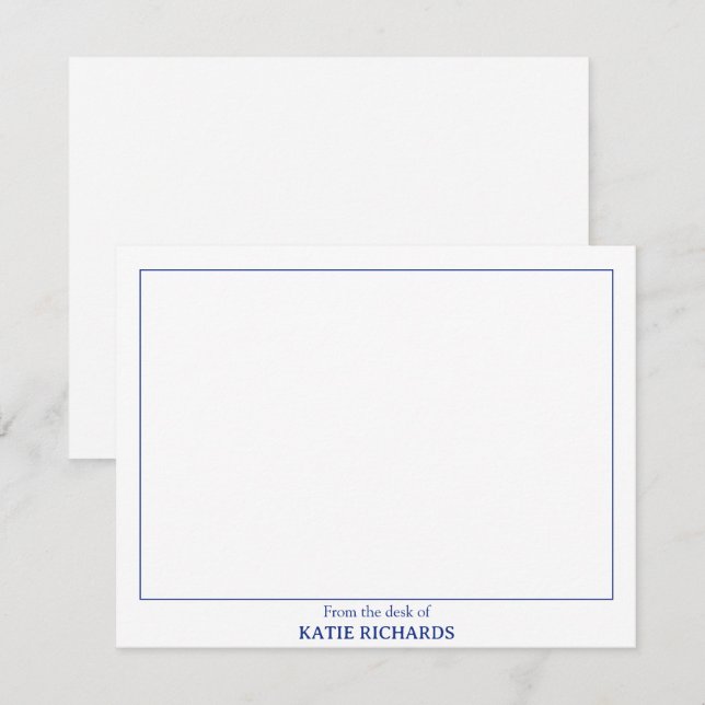 Minimalistisch Vom Schreibtisch des Square Border  Mitteilungskarte (Vorne/Hinten)