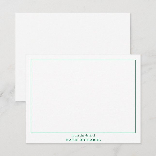 Minimalistisch Vom Schreibtisch des Square Border  Mitteilungskarte (Vorne/Hinten)