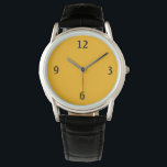 Minimalistisch. Warm gelb. Armbanduhr<br><div class="desc">Minimalistisches Design-Uhr Gesicht,  in einer warmen gelben Palette. Große Zahlen,  die es leicht zu lesen. Ideal,  wenn Sie nach einem modernen,  sauberen und einfachen Design suchen.</div>