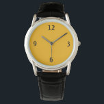 Minimalistisch. Warm gelb. Armbanduhr<br><div class="desc">Minimalistisches Design-Uhr Gesicht,  in einer warmen gelben Palette. Große Zahlen,  die es leicht zu lesen. Ideal,  wenn Sie nach einem modernen,  sauberen und einfachen Design suchen.</div>